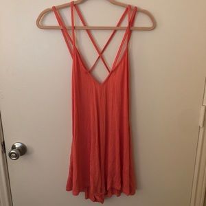 BooHoo Orange Strappy Cross Strap Back Dress NWT
